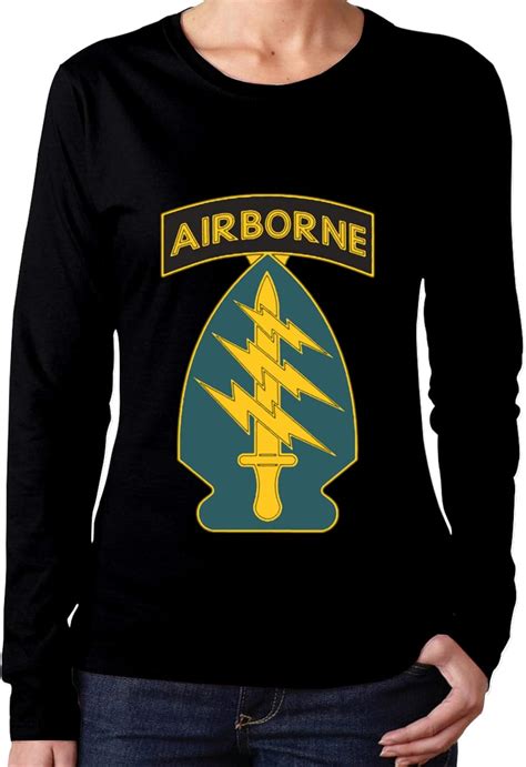 Ybktrloj Army Special Forces Unit T Shirt Womens Long Sleeve T Shirt