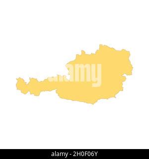 Simple Map Of Austria Vector Drawing Isolated Outline Stock Vector