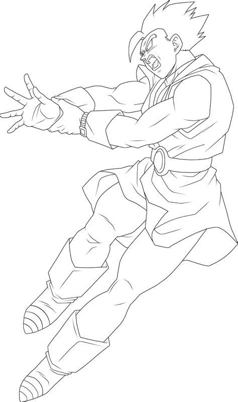 Gohan Great Saiyaman Lineart By Brusselthesaiyan On Deviantart