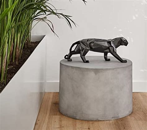 Casa Padrino Luxus Porzellan Panther Skulptur Schwarz Glasiert 50 X