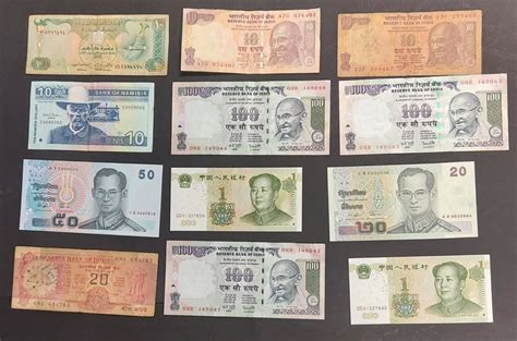 Foreign Various Banknotes Mostly From Asian Countries Banknotes
