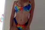 Tie Dye Braided Criss Cross Bikini Set Blue Bikinis S Zaful