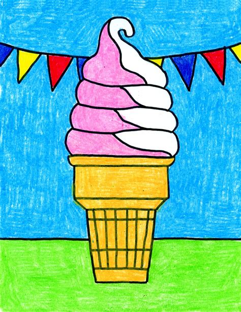 easy   draw  ice cream cone tutorial video