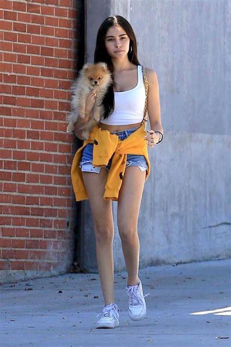 Madison Beer In A White Tank Top Was Spotted Out With Her Puppy In West