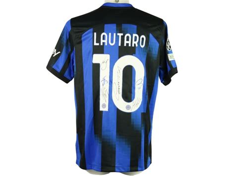 Lautaro Official Inter Milan Shirt Ucl Signed By The Players