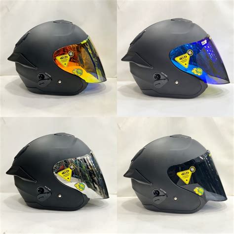 Jual Helm Kyt Kyoto Solid Black Doff Paket Gateng Kyoto Visor Venom