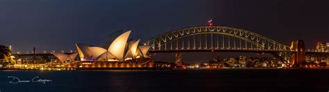 Sydney Harbour Bridge And Opera House At Night Australia