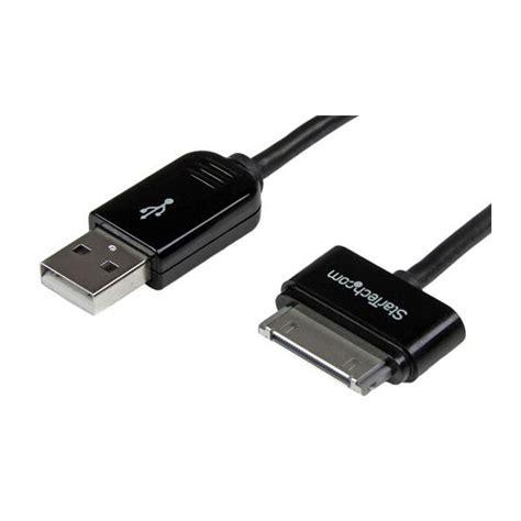 StarTech USB2ADC1MB 1m USB To Apple 30 Pin Dock Connector Cable Black