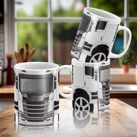 Trucker Mug Designs Semi Truck Png Coffee Mug Wrap Around Template