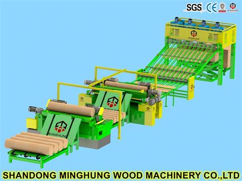 Spindleless Rotary Wood Log Tree Veneer Production Clipping Slicing