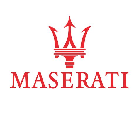 Maserati Logo Marca Símbolo Con Nombre Rojo Diseño Italiano Coche