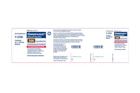 Omnipaque 300 Iohexol 300 Mg Ml Injection Vial 500 Ml Professional Medical Warehouse Inc