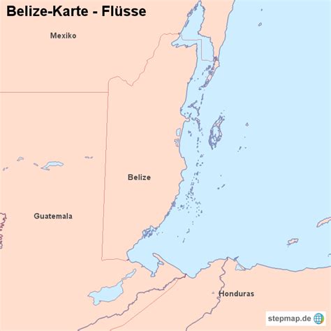 StepMap Landkarte Belize Karte mit Flüssen Landkarte für Belize