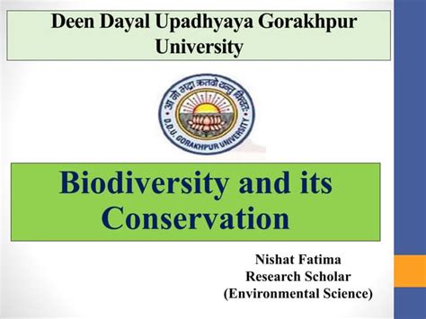 Biodiversity and its Conservation methods | PPT