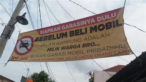 Penjelasan Ketua Rw Di Bekasi Soal Spanduk Larangan Parkir Mobil