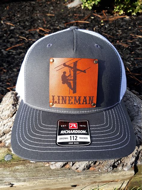 Lineman Leather Hat, Power lineman hat, Journeyman lineman patch hat ...