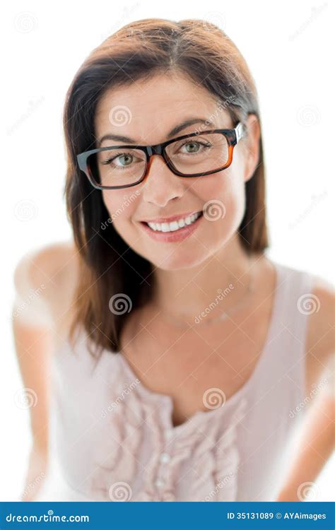 Confident Woman Wearing Stylish Glasses Royalty Free Stock Images