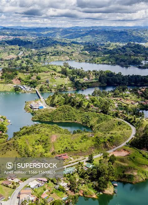 Embalse Del Penol Elevated View From El Penon De Guatape Rock Of