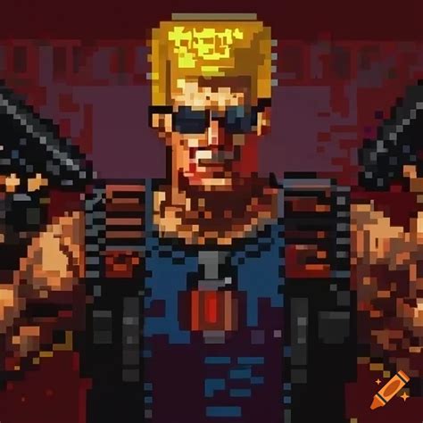 Pixel Art Portrait Of Duke Nukem On Craiyon