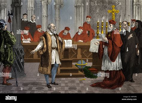 Galileo Galilei On Trial 1633 Stock Photo Alamy