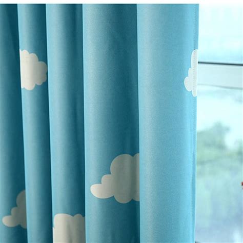 Cortinas Con Estampado De Nubes Blancas Y Cielo Azul Para Ni Os Y Ni As