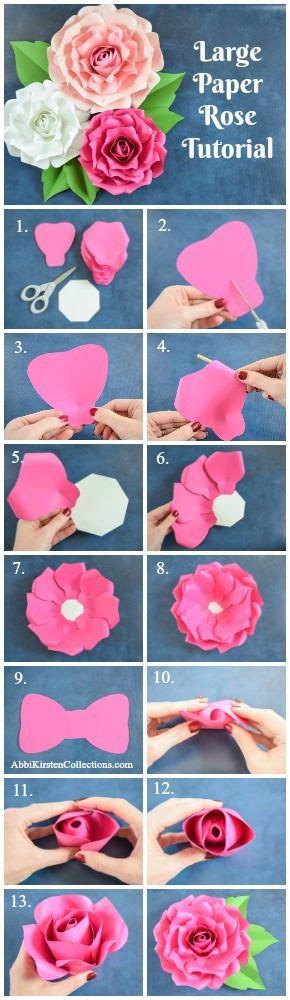 How To Make Giant Paper Roses Easy Large Paper Rose Flower Tutorial