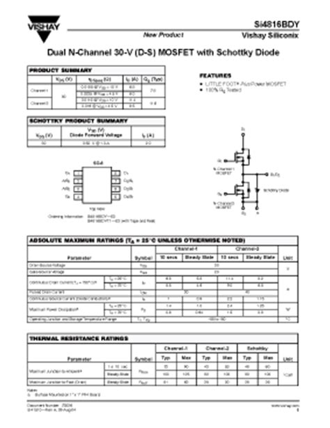 Si Bdy Datasheet Pdf Vishay Siliconix