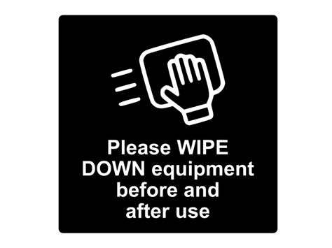 Please Wipe Down Equipment Before And After Use Sign Adhesive Etsy