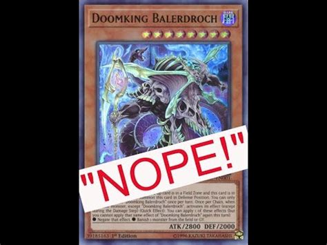 Negating The Zombie Drytrons With Doomking Balerdroch Yu Gi Oh