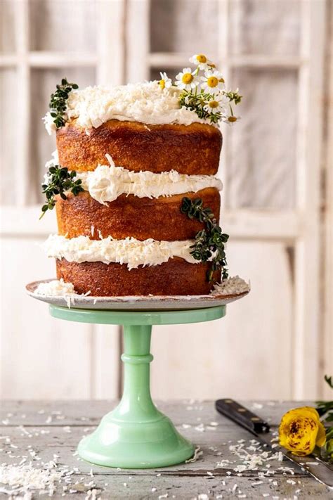 Lemon Coconut Naked Cake With Whipped Vanilla Buttercream Half Baked Harvest