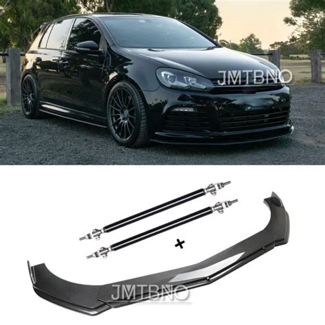 Front Bumper Lip Splitters Strut Rods Carbon Fiber For Vw Golf Gti Mk5 Mk6 Mk7 Eur 12233