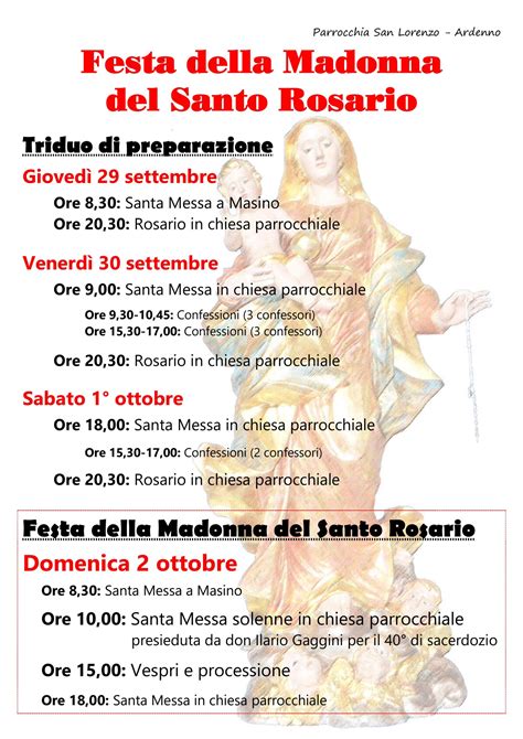 Festa Della Beata Vergine Del Santo Rosario 2022 Orari Celebrazioni E