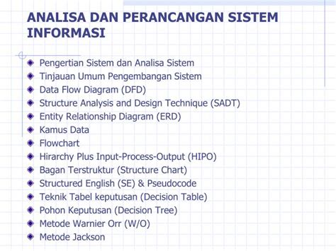 Ppt Analisa Dan Perancangan Sistem Informasi Powerpoint Presentation