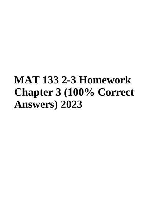 MAT 133 MATH 4 3 Homework Questions With Solutions 2023 MAT 133