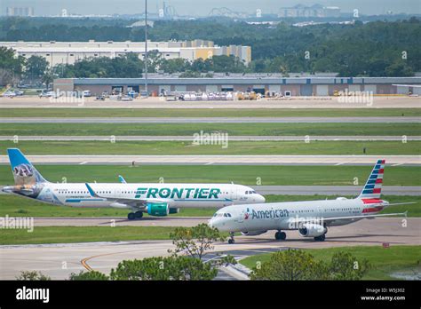 Orlando Florida July 09 2019 Frontier And American Airlines