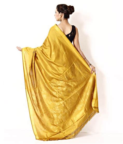 Uppada Sarees Yellow Silk Mysore Silk Saree With Blouse Piece Buy