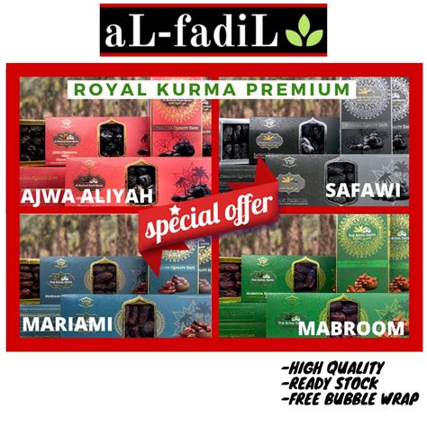 Kurma Premium Vip Madinah Al Munawarah The Royal Dates Ajwa Aliyah