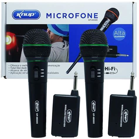 Kit Microfones Sem Fio Profissional Wireless P Para Karaok E Caixa