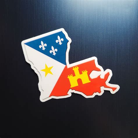 Louisiana Acadian Flag Sticker Grumpy Cajun