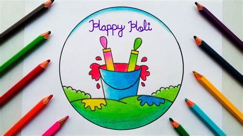 Holi Festival Drawing | Holi Special Drawing | Holi Drawing Easy ...