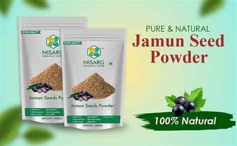 Buy Nisarg Organic Jamun Seed Powder I For Diabetes Blood Pressure