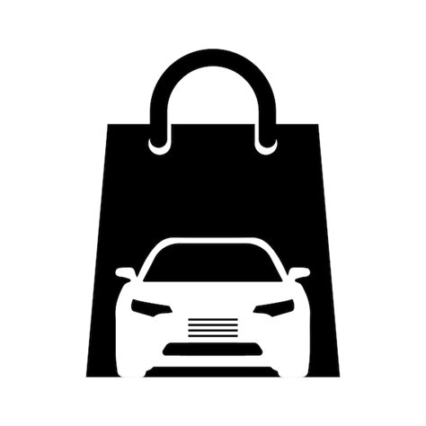 Premium Vector Car Shopping Icon Buying A New Car Shopping Bag Vector