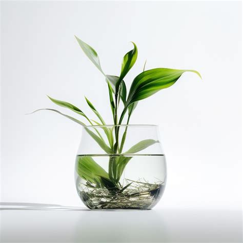 Premium Photo A Green Plant Growing In Water