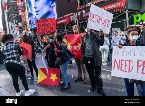 Activists Staged Rally Against Ethiopia War In Tigray On Times Square