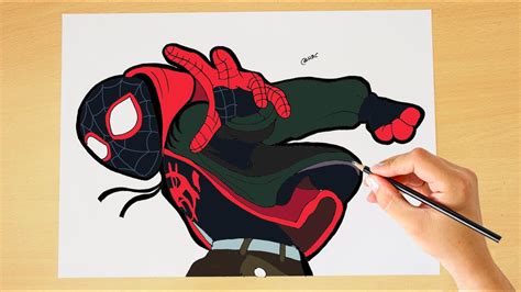 How To Draw Miles Morales Spiderman Step By Step Spider Man