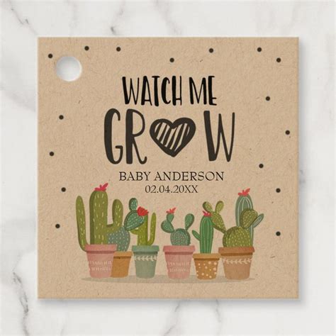 A Card That Says Watch Me Grow With Cacti And Succulents