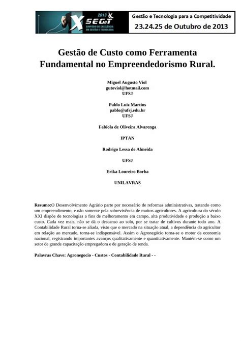 Pdf Gest O De Custo Como Ferramenta Fundamental No Dokumen Tips