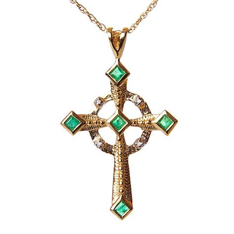 Diamond And Emerald Cross Moriartys Authentic Irish T Store