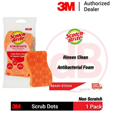 3M Scotch Brite Scrub Dots Non Scratch Sponge 1Pc Pack Shopee Malaysia