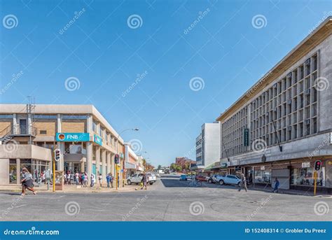 Street Scene, with Businesses, People and Vehicles, in Bethlehem ...